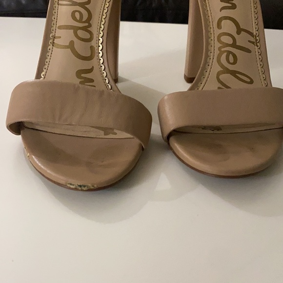 Sam Edelman YARO BLOCK HEEL SANDAL Soft Beige Leather - Picture 4 of 7